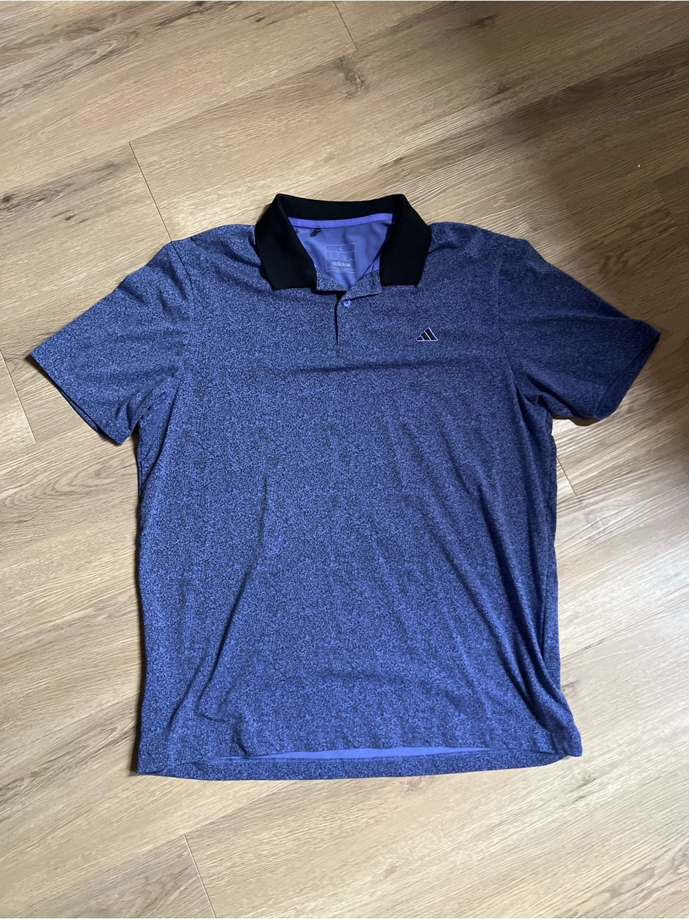 adidas Men’s Heather Purple Polo with Black Collar